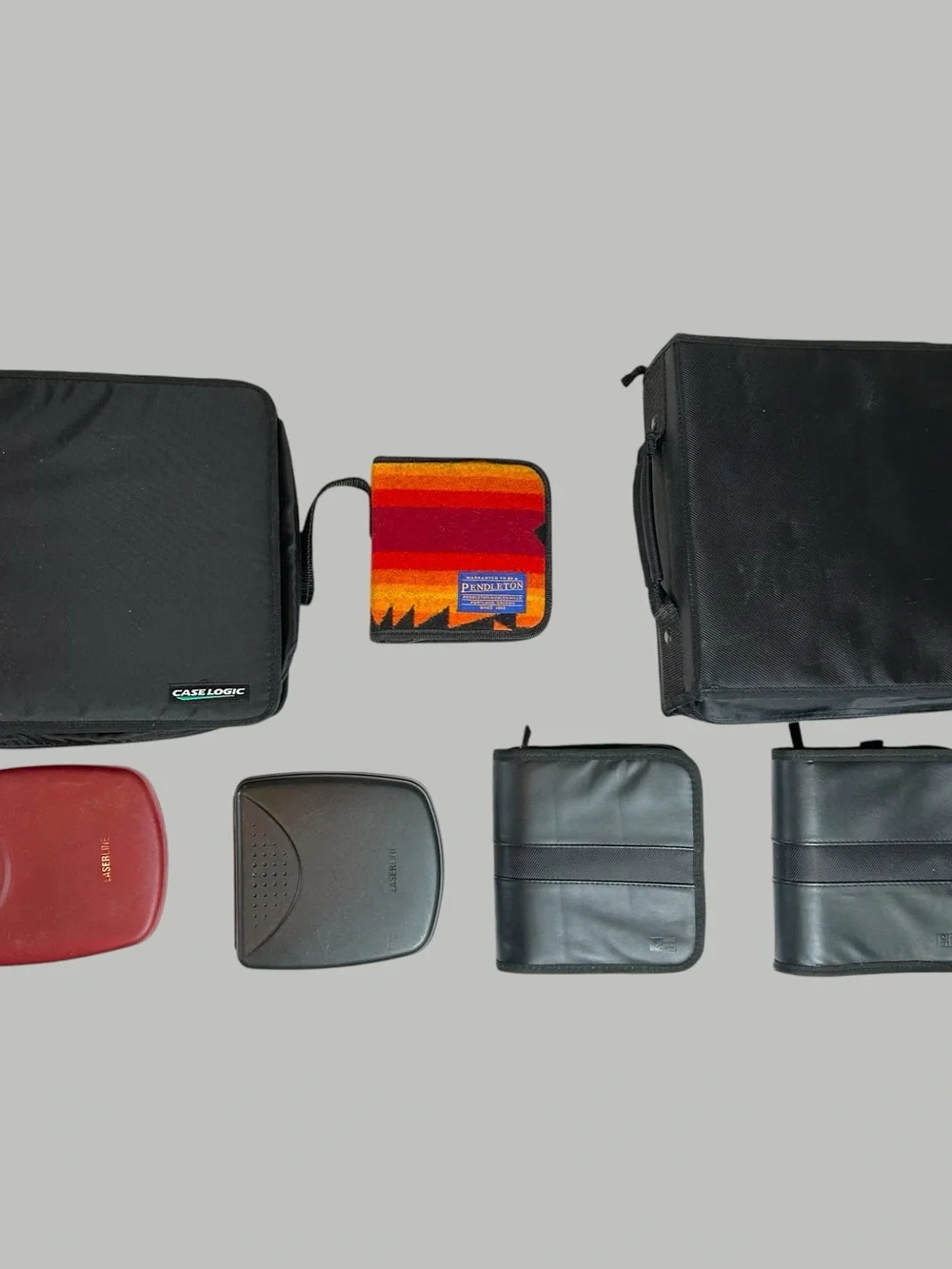 Lot of 7 CD Carrying Cases Case Logic Laserline Pendleton Used 500+ Slots